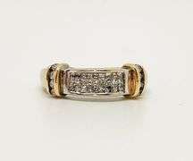 14kt Solid Gold & Diamond Band Ring