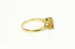 14K Yellow Gold Three Stone Citrine Vintage Statement Ring