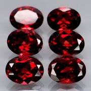 Set of 6 top red VS Garnets weighing 8.88 carats