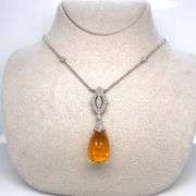 14K WHITE GOLD CHARM NECKLACE WITH DIAMONDS