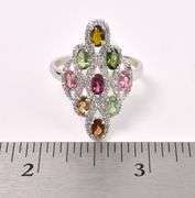 Multi-Gem Ring In Sterling Silver