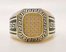 Men's 14kt Solid Yellow Gold & CZ Ring