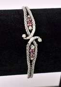 Brilliant Ruby and Diamond Bracelet In 14K White Gold