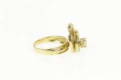 14K Yellow Gold Round Spinner Busy CZ Sparkly Statement Ring