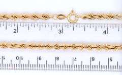 Simple Yellow Gold Rope Chain Necklace