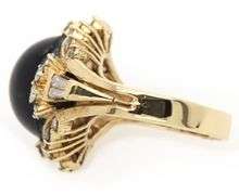 Black Onyx and 1.00ctw Baguette and Round Diamond Frame Ring in 18K