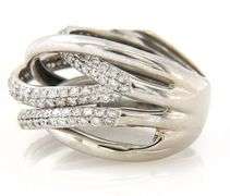 2.00ctw Pave Diamond Multi Row Crossover Ring in 14K