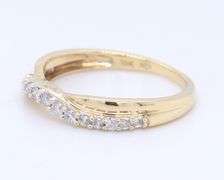 Gorgeous Yellow Gold Diamond Curved Band