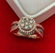 CERTIFIED MINT CONDITION 14K ROSE GOLD AND DIAMOND RING