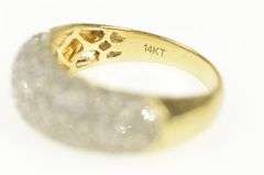14K Yellow Gold 0.90 Ctw Pave Diamond Rounded Band Ring