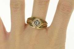 14K Yellow Gold 0.22 Ct Men's Diamond Vintage Wedding Ring