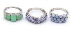 Lot of 12 Vintage 925 Sterling Silver Gemstone Rings