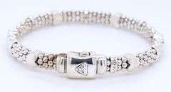 Sterling Silver Lagos Caviar Rope Bangle Bracelet