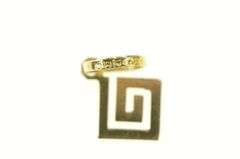 14K Yellow Gold Squared Swirl Spiral Geometric Charm/Pendant