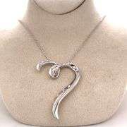 14K WHITE GOLD CHARM NECKLACE WITH DIAMONDS