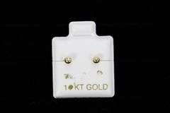 10k Yellow Gold 3mm Round Ball Stud Earrings