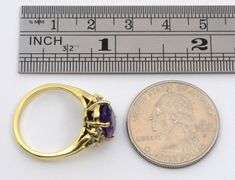 Gorgeous 18k Amethyst * Diamond Ring