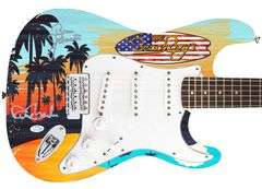 The Beach Boys Bruce Johnston Dave Marks Signerd 1/1 Graphics Guitar ACOA