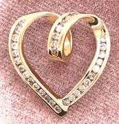10K GOLD HEART CHARM WITH DIAMONDS