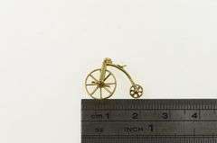 14K Yellow Gold 3D Penny Farthing Bicycle Articulated Charm/Pendant