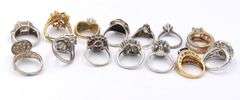 Group lot of 4 Vintage Sterling Silver Cubic Zirconia Rings