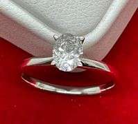 CERTIFIED BRAND NEW 14K WHITE GOLD AND DIAMOND SOLITAIRE RING
