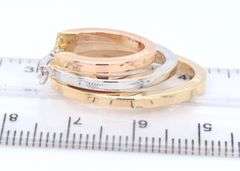 Fantastic Tri Color Gold Graduted Oval Hoop Earrings