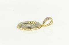 10K Yellow Gold Pave Diamond Pharaoh Egyptian Medallion Charm/Pendant