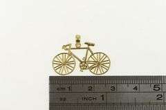 14K Yellow Gold Bike Bicycle Cyclist Vintage Travel Charm/Pendant