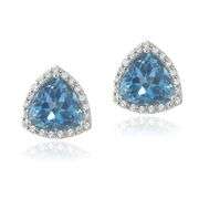 Sterling Silver London Blue Topaz Earrings