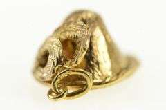8K Yellow Gold Feathered Tyrolean Bavarian Alpine Hat Charm/Pendant