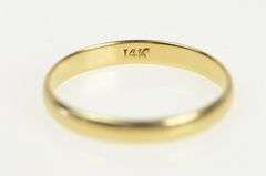 14K Yellow Gold 3.2mm Classic Men's Simple Wedding Band Ring