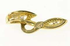 14K Yellow Gold Two Tone Diamond J Cursive Monogram Loop Pendant