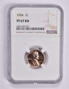 PF67 RD 1954 Lincoln Wheat Cent NGC