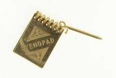 14K Yellow Gold Steno Note Pad Vintage Articulated Write Charm/Pendant