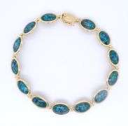 Gorgeous Yellow Gold Opal Mosiac Triplet Bracelet