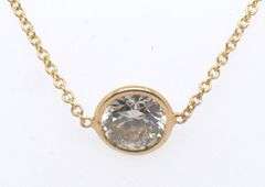 Pleasing Bezel Set Diamond Pendant on Chain Necklace