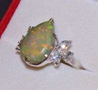 AMAZING 18KT GOLD, AUSTRALIAN OPAL, & DIAMOND COCKTAIL RING!