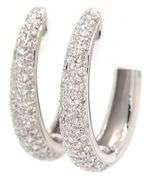 1.50ctw Pave Diamond Tapered Oval Hoop Earrings in 18K