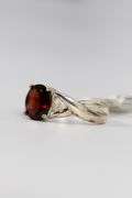 Sterling Silver Natural Garnet Gemstone Ring Size 8