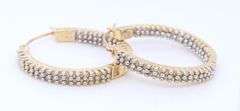 Dazzling Yellow Gold Diamond Hoop Earrings