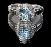 Dazzling Rhodium Plated Natural 2.35 Ct Sky Blue Topaz Ring