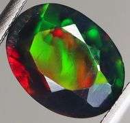 Silky black block pattern 1.50ct Black Opal