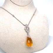14K WHITE GOLD CHARM NECKLACE WITH DIAMONDS