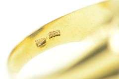 14K Yellow Gold Art Nouveau H P Monogram Initial Lapis Men's Ring