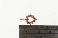 14K Yellow Gold Ruby Hear Love Symbol Valentine Vintage Pendant