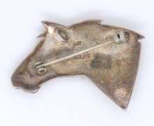 Navajo Sterling Silver Signed Horse Head Pendant Brooch