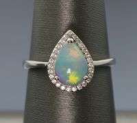 Stunning size 7 Sterling Silver Opal ring