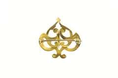 14K Yellow Gold Art Nouveau Swirl Diamond Watch Hanger Pin/Brooch