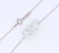Platinum 3 Stone Cubic Zirconia Pendant on Chain
